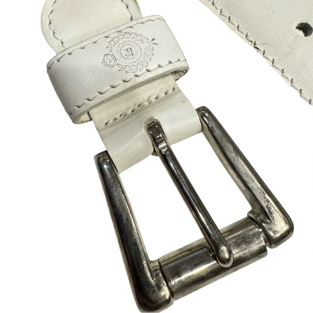 Vintage 1980s Liz Claiborne Braided Belt | Multicolor Cotton White Leather Trim